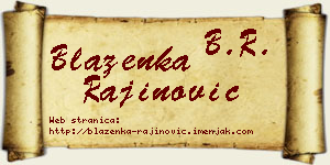 Blaženka Rajinović vizit kartica